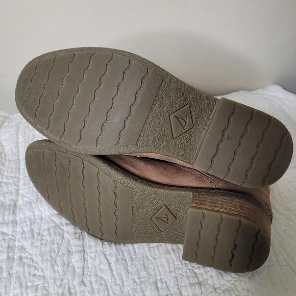 Sperry Seaport Storm Bootie Sz 7.5 Leather Ankle Boots Brown Zip Buckle Casual - Picture 9 of 10